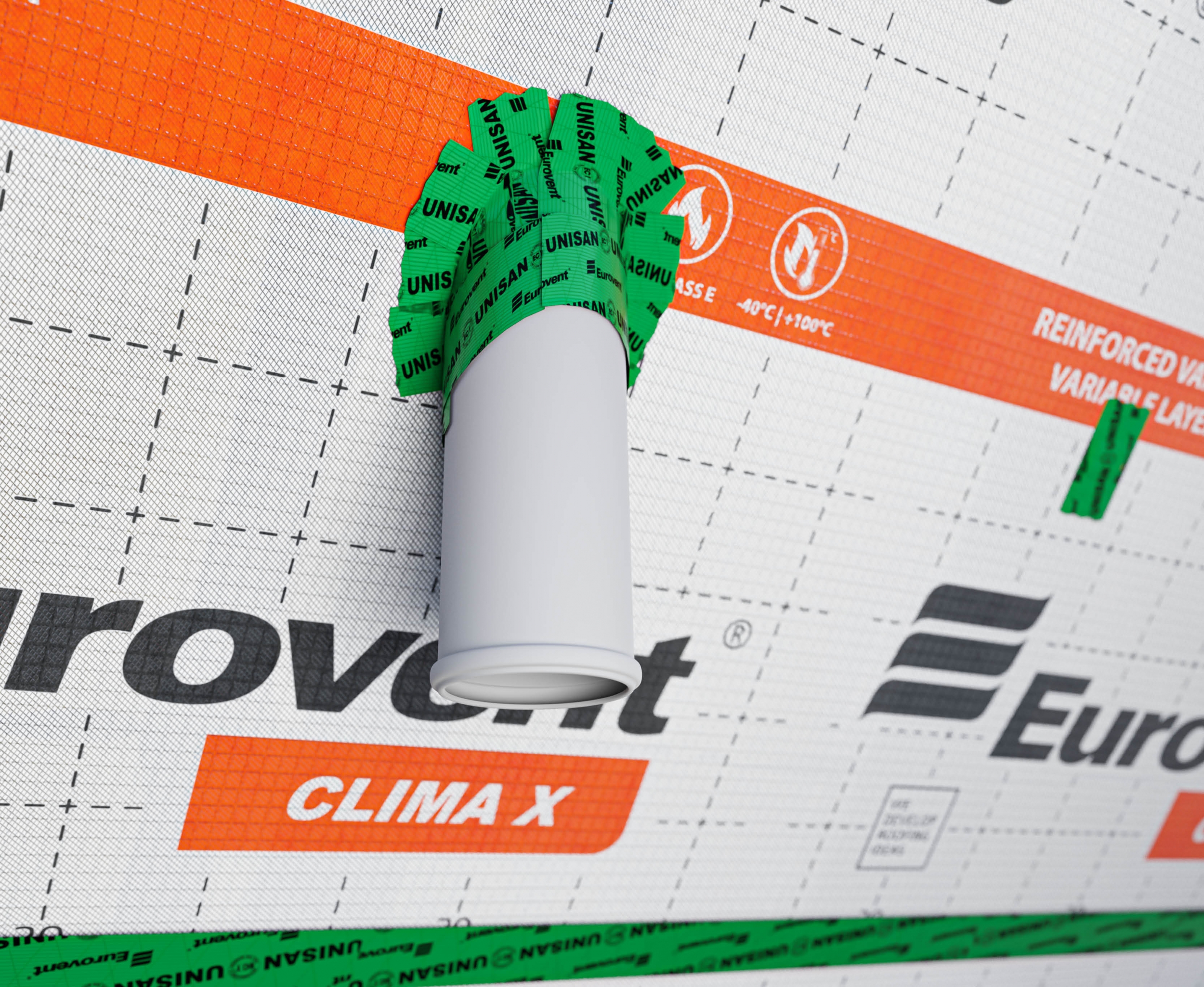 Eurovent UNISAN | 60 mm × 25 m – universalt montasjetape (phA / EC1 Plus) - Bilde 3