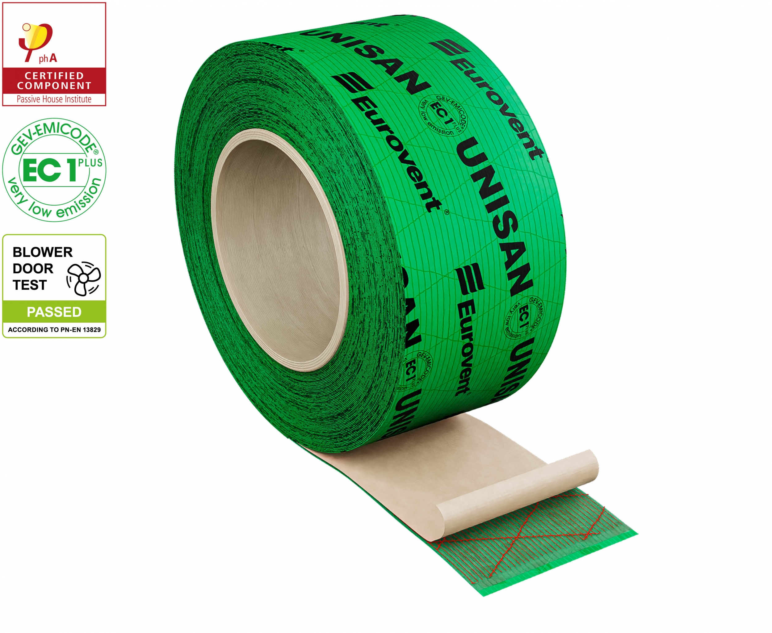 Eurovent UNISAN | 60 mm × 25 m – universalt montasjetape (phA / EC1 Plus)